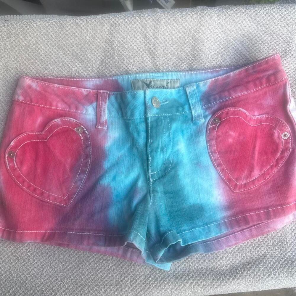 Tie dye heart shorts festival y2k 2000s - Picture 1 of 4